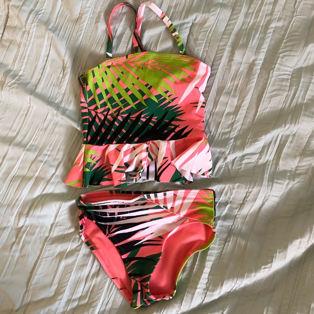 Print peplum top bikini